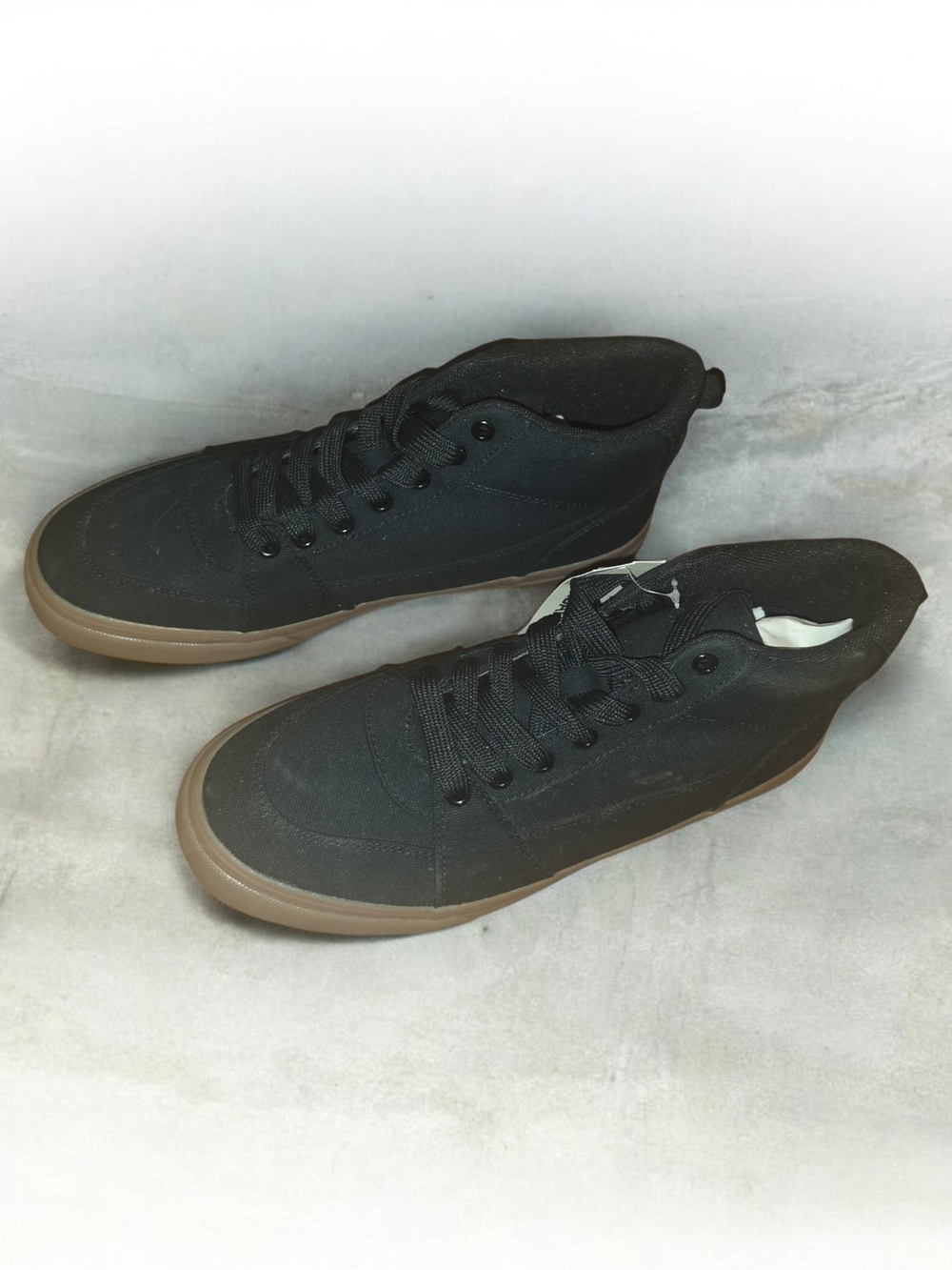 No Boundaries Black Canvas Sneakers with Brown Sole